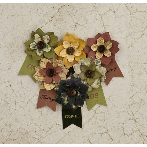 Prima - Time Travelers Memories Collection - Flower Embellishments - Hard Time