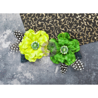 Prima - Plume Collection - Flower Embellishments - Citrus