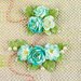 Prima - Winthrop Collection - Flower Embellishments - Turquoise