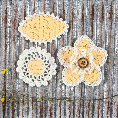 Prima - Pensacola Collection - Flower Embellishments - Sunshine