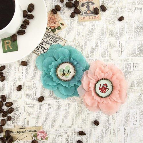 Prima - Coffee Break Collection - Flower Embellishments - Decaf