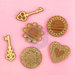 Prima - Wood Icons with Gold Foil Accents - Keys and Doilies
