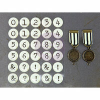 Prima - Timeless Memories Collection - Metal Trinkets - Recalled Numbers