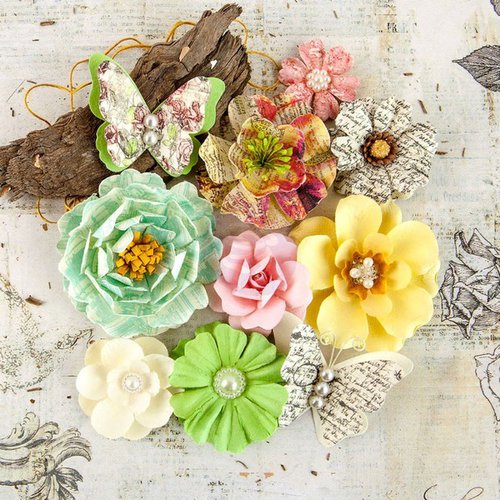 Prima - Garden Fable Collection - Flower Embellishments - Biennial