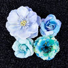 Prima - Watercolor Collection - Flower Embellishments - Aquamarine