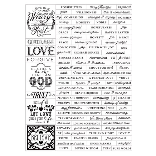 Prima - Love Faith Scrap Collection - Cardstock Stickers - Word