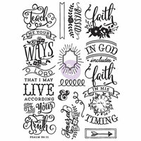 Prima - Love Faith Scrap Collection - Cling Mounted Rubber Stamps - Quote