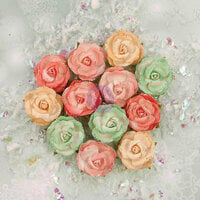 Prima - Sweet Peppermint Collection - Christmas - Flower Embellishments - Snow Roses
