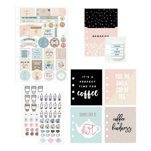 Prima - My Prima Planner Collection - Goodie Pack - Coffee and Tea Lovers with Foil Accents
