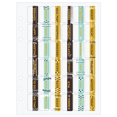 Prima - My Prima Planner Collection - Planner Tabs - Everyday Life with Foil Accents