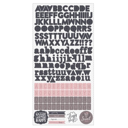 Prima - Rose Quartz Collection - Cardstock Stickers - Alphabet