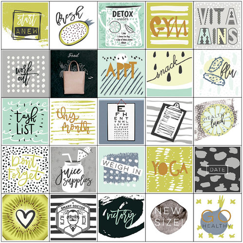 Prima - My Prima Planner Collection - Cardstock Stickers - Health Wellness with Foil Accents