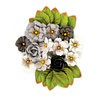 Prima - Rose Quartz Collection - Flower Embellishments - Black Marble
