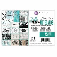 Prima - Zella Teal Collection - 4 x 6 Journaling Cards