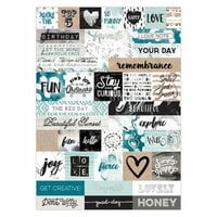 Prima - Zella Teal Collection - Cardstock Stickers - Words with Foil Accents
