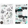 Prima - Flirty Fleur Collection - Chipboard Stickers with Foil Accents