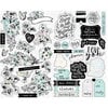 Prima - Flirty Fleur Collection - Cardstock Stickers with Foil Accents