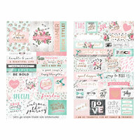 Prima - Havana Collection - Cardstock Stickers with Foil Accents - Quotes and Words