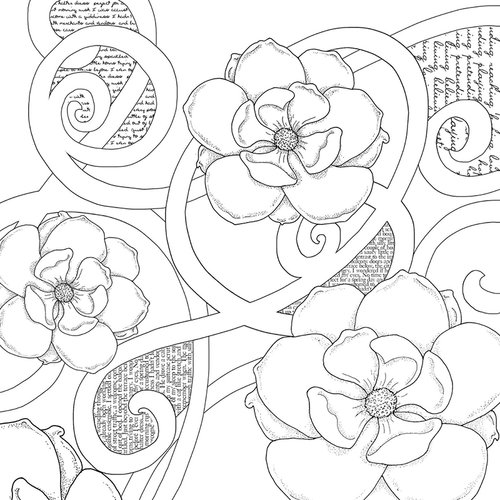 Prima - Paintables - 12 x 12 Paper - Magnolias