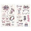 Prima - Lavender Collection - Chipboard Stickers with Foil Accents