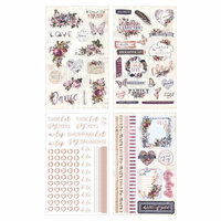 Prima - Lavender Collection - Cardstock Stickers with Foil Accents