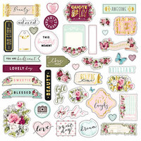 Prima - Misty Rose Collection - Ephemera with Foil Accents - One