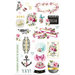 Prima - Misty Rose Collection - Ephemera with Foil Accents - One