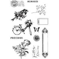 Prima - Georgia Blues Collection - Cling Mounted Rubber Stamps