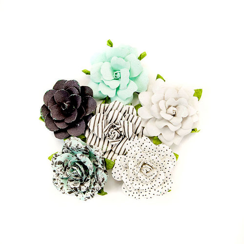 Prima - Flirty Fleur Collection - Flower Embellishments - Dots and Stripes