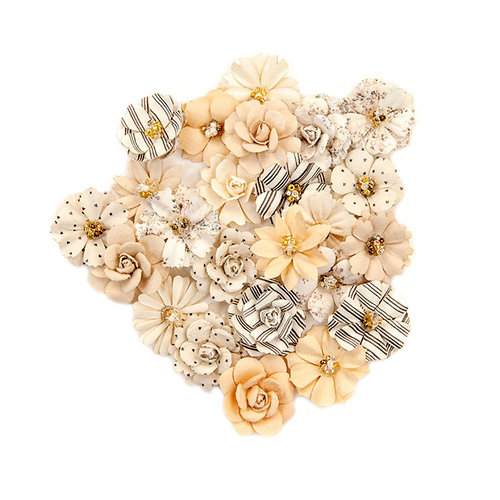 Prima - Pretty Pale Collection - Flower Embellishments - Flash Beauty