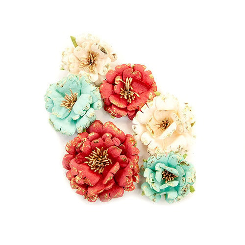 Prima - Midnight Garden Collection - Flower Embellishments - Pretty In Rouge
