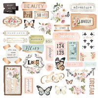 Prima - Apricot Honey Collection - Ephemera with Foil Accents