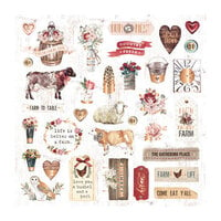 Prima - Farm Sweet Farm Collection - Ephemera With Foil Accents