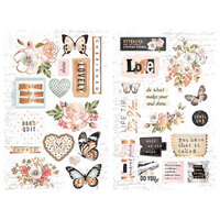 Prima - Apricot Honey Collection - Embellishments - Chipboard with Foil Accents