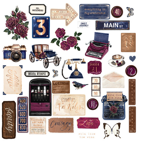 Prima - Darcelle Collection - Ephemera with Foil Accents