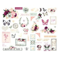 Prima - Pretty Mosaic Collection - Chipboard Stickers with Foil Accents