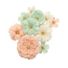 Prima - Apricot Honey Collection - Flower Embellishments - Blush & Mint