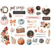 Prima - Pumpkin and Spice Collection - Chipboard Shapes with Foil Accents