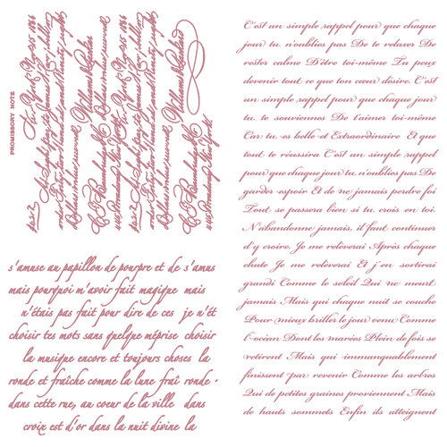 Re-Design - Clear Cling Decor Stamps - Vintage Script