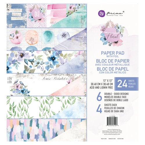 Prima - Watercolor Floral Collection - Watercolor Cards 12x12 paper