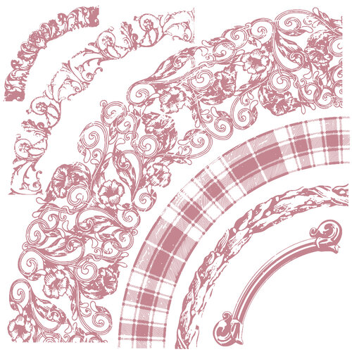 Re-Design - Clear Cling Decor Stamps - Curved Accents