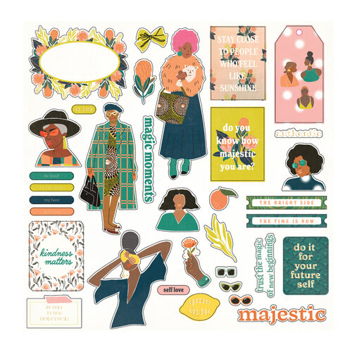 Prima - Majestic Collection - Ephemera With Foil Accents
