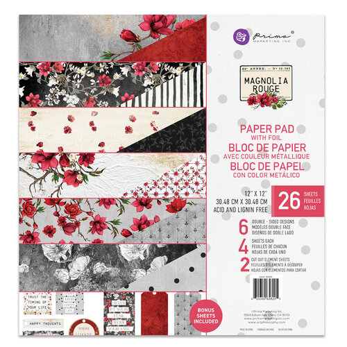 Prima - Magnolia Rouge Collection - 12 x 12 Paper Pad