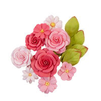 Prima - Painted Floral Collection - Flower Embellishments - Rosy Hues