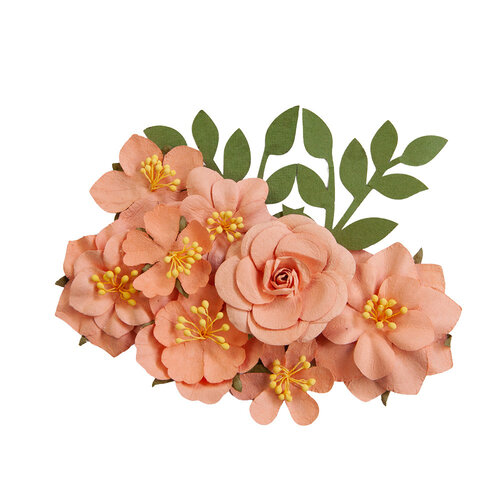 Prima - Painted Floral Collection - Flower Embellishments - Orange Blossom