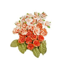 Prima - Peach Tea Collection - Flower Embellishments - Sweet Peaches