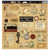 Prima - Time Travelers Memories Collection - 12 x 12 Self Adhesive Chipboard Pieces