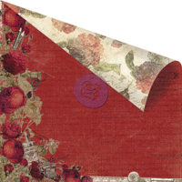 Prima - Stationers Desk Collection - 12 x 12 Double Sided Paper - Red Romance