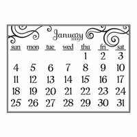Prima - Clear Acrylic Stamp - 2009 Calendar - January, CLEARANCE