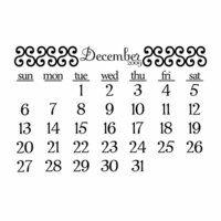 Prima - Clear Acrylic Stamp - 2009 Calendar - December, CLEARANCE
